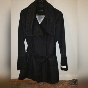 Calvin Klein long wool coat size 4